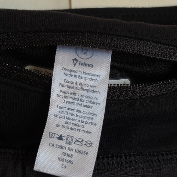 Ivivva by Lululemon Set the Pace Skirt (Black) - Size 12 - Picture 5 of 11